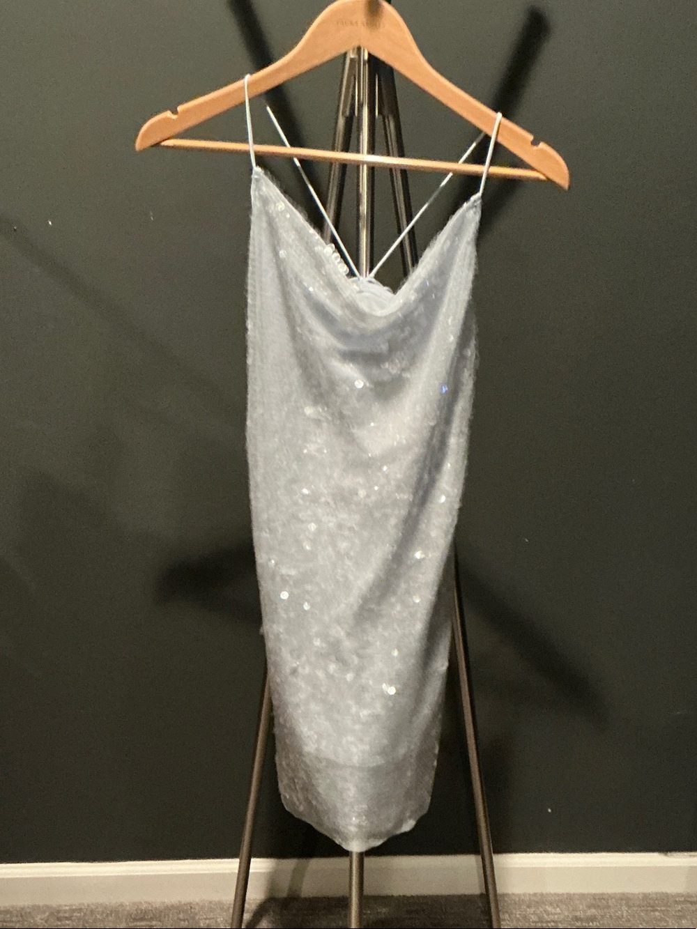 wild fable Silver Sequin Slip Mini Dress